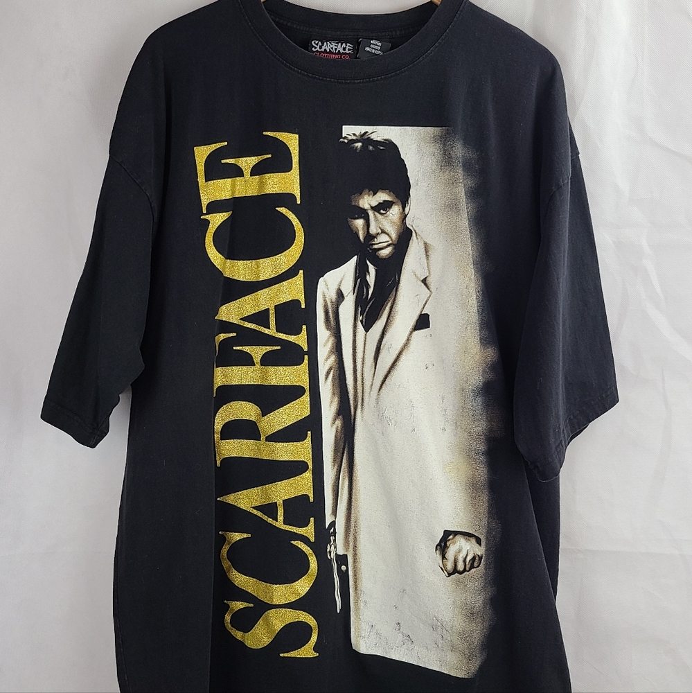 Scarface Clothing Co. Men's (2XL) Black T-Shirt Scarface Tony Montana Al Pacino